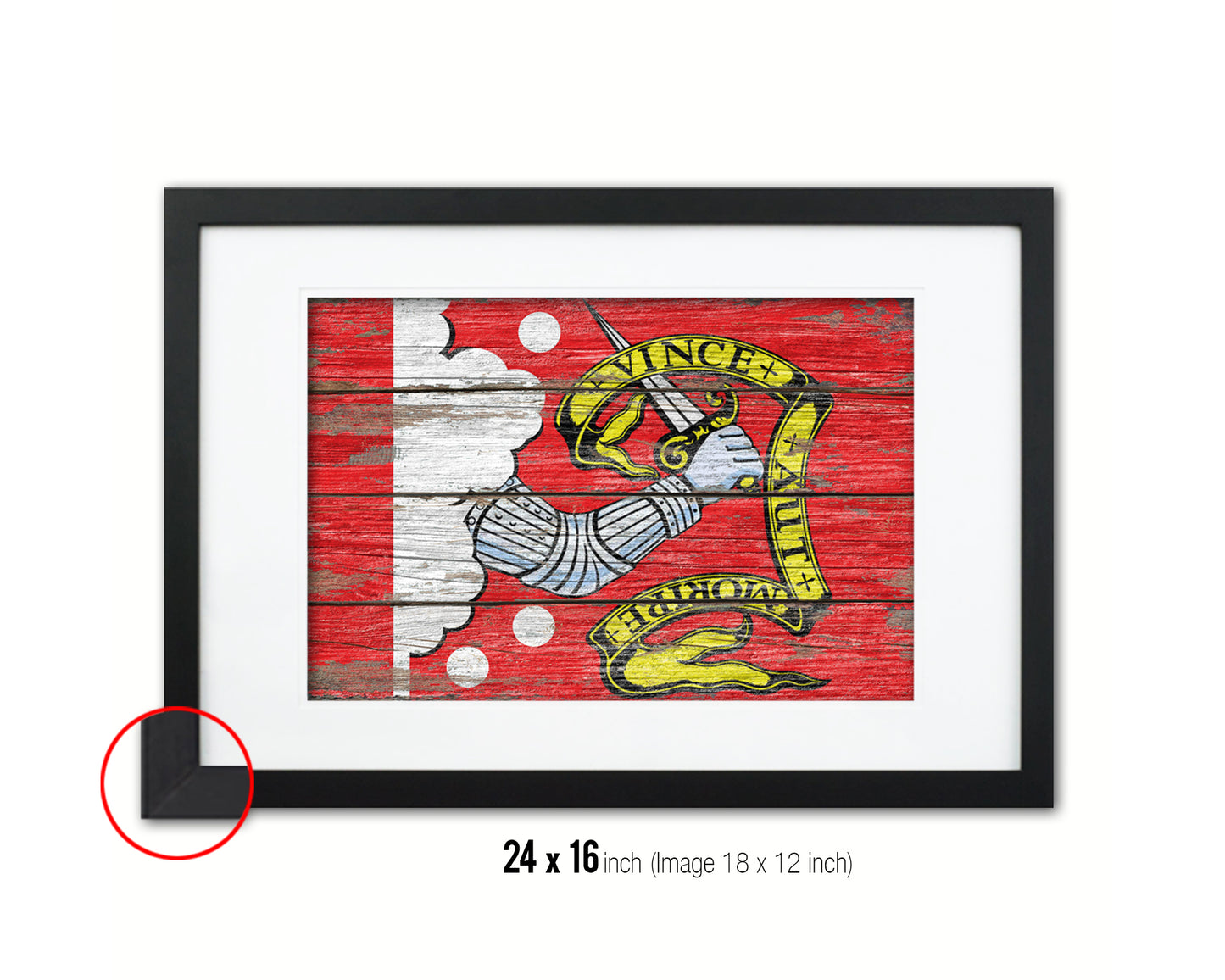 Bedford Wood Rustic Flag Wood Framed Print Wall Art Decor Gifts