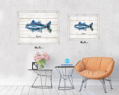 Bigeye Fish Framed Prints Modern Restaurant Sushi Bar Watercolor Wall Art Decor