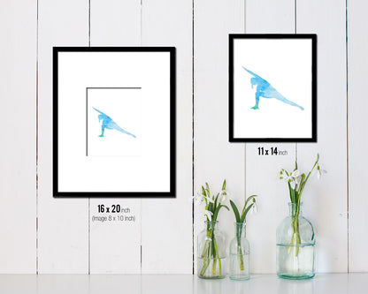 Extended Side Angle Pose Yoga Wood Framed Print Wall Decor Art Gifts