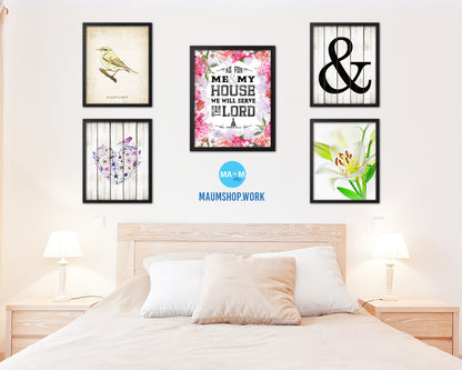 As for me & my house, we will serve the Lord Quote Wood Framed Print Home Decor Wall Art Gifts