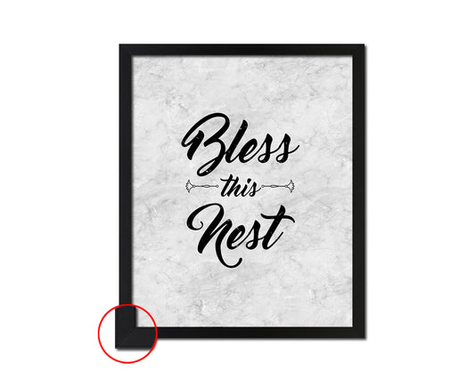 Bless this nest Quote Framed Print Wall Art Decor Gifts