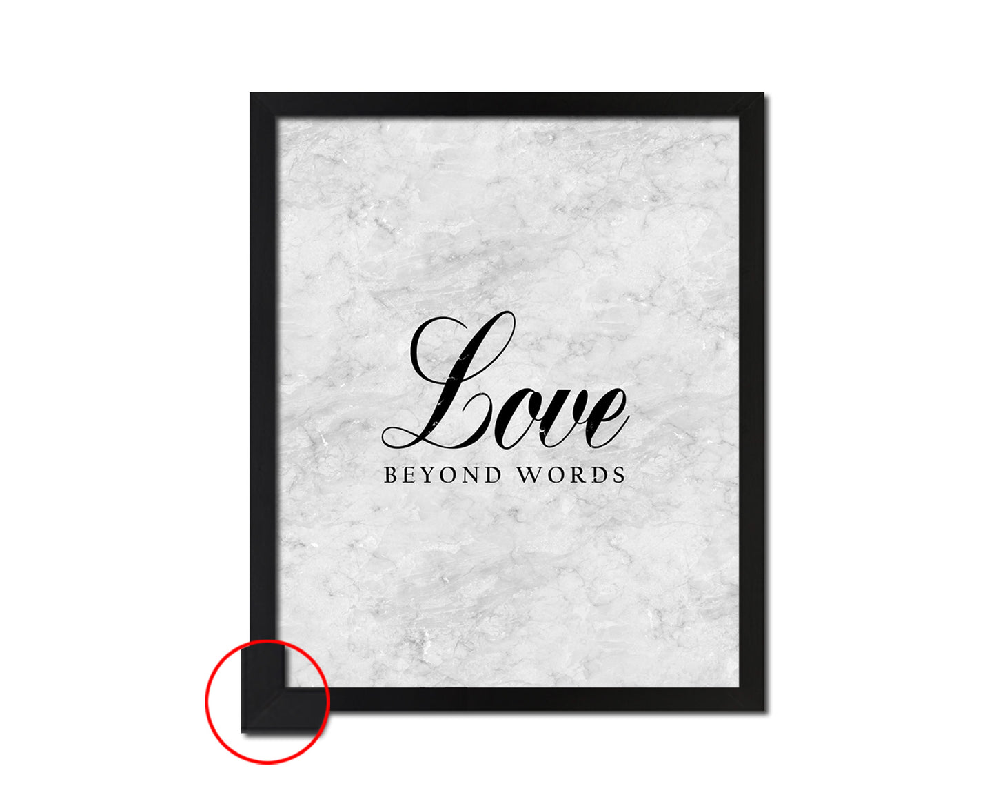 Love beyond words Quote Framed Print Wall Art Decor Gifts