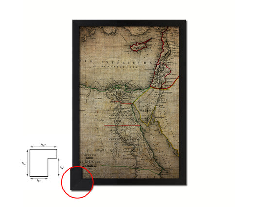 Egypt and Phoenicia Vintage Map Wood Framed Print Art Wall Decor Gifts