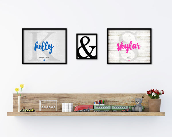 Kelly Personalized Biblical Name Plate Art Framed Print Kids Baby Room Wall Decor Gifts
