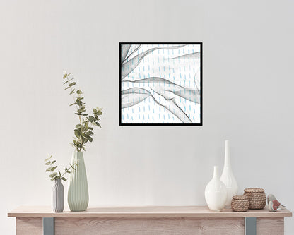 Abstract Aqua Artwork Wood Frame Gifts Modern Wall Decor Art Prints