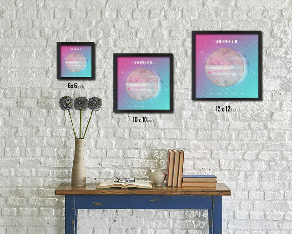 Jupiter Planet Colorful Prints Watercolor Solar System Framed Print Home Decor Wall Art Gifts