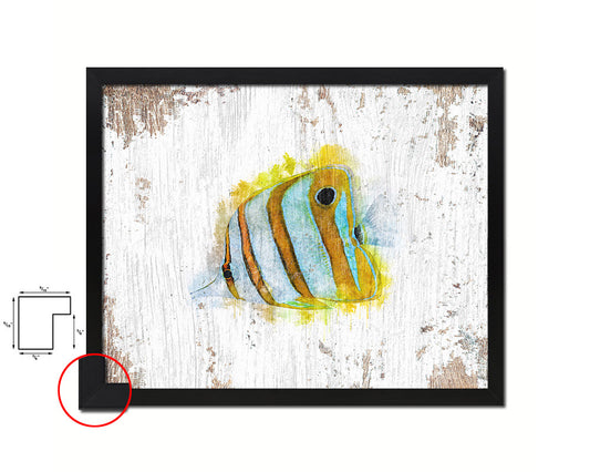 Tropical Fish Framed Print Modern Restaurant Sushi Bar Modern Watercolor Wall Art Decor