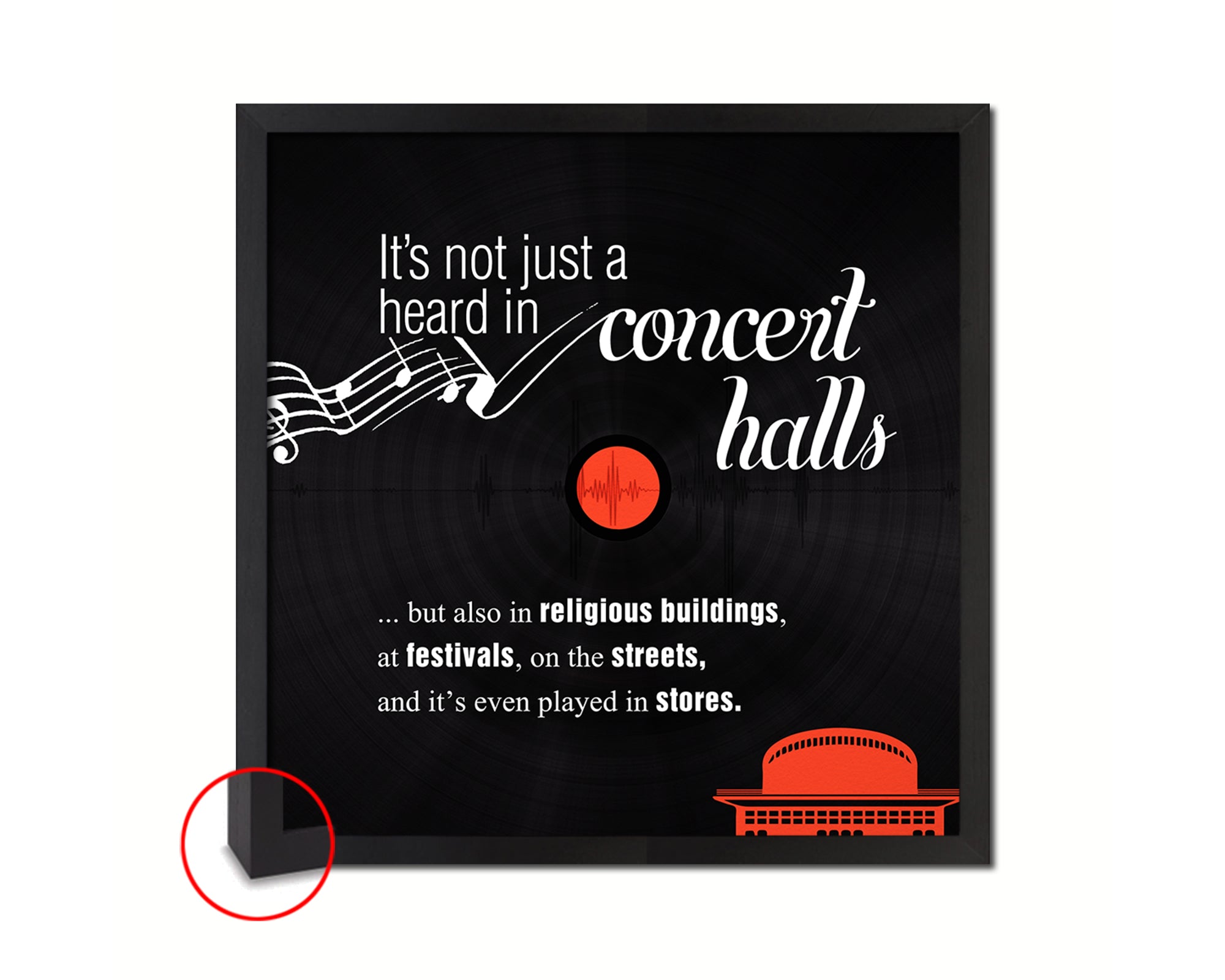 It's not just head in concert halls Modern Music Quote Framed Print  Wall Decor Art Gifts