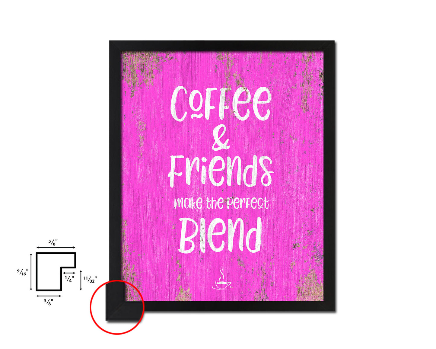 Coffee & friends make the perfect blend Quotes Framed Print Home Decor Wall Art Gifts
