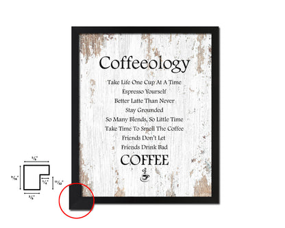 Coffeeology take life one cup at a time Quote Framed Artwork Print Wall Decor Art Gifts