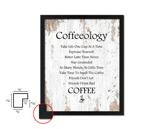 Coffeeology take life one cup at a time Quote Framed Artwork Print Wall Decor Art Gifts