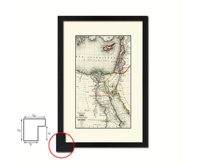 Egypt and Phoenicia Old Map Wood Framed Print Art Wall Decor Gifts