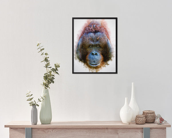 Orangutan Animal Painting Print Framed Art Home Wall Decor Gifts