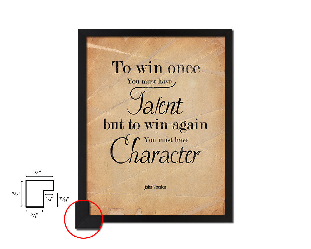 To win once you must have talent Quote Paper Artwork Framed Print Wall Decor Art