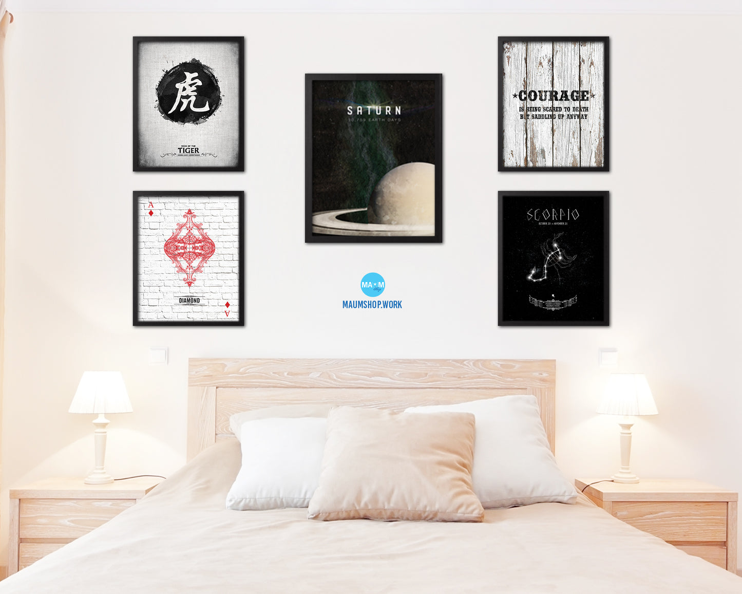 Saturn Planet Prints Length of Year Watercolor Solar System Framed Print Home Decor Wall Art Gifts