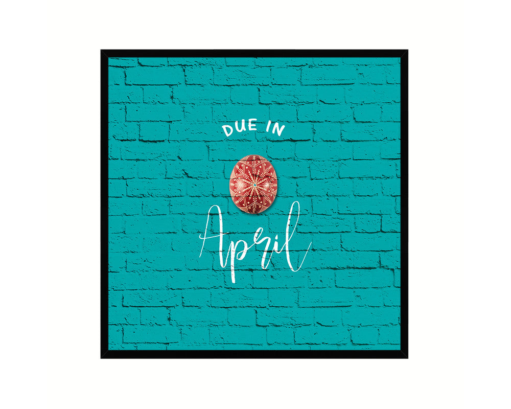 Baby Due In April Pregnancy Announcement Personalized Frame Print Wall Decor Art Gifts