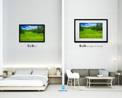 European Golf Course Artwork Painting Print Art Wood Framed Wall Decor Gifts