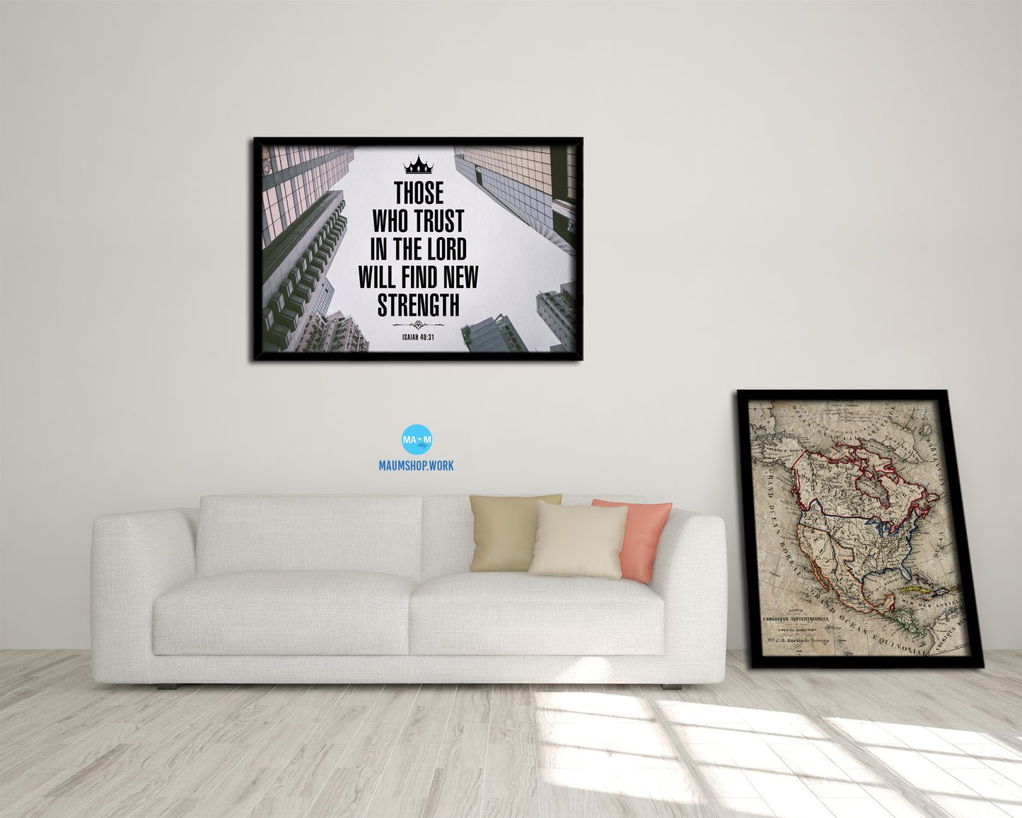 Those who trust in the Lord will find new strength, Isaiah 40:31 Bible Verse Scripture Framed Art