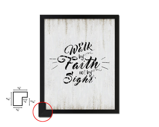 Walk by faith not by sight Quote Wood Framed Print Wall Decor Art