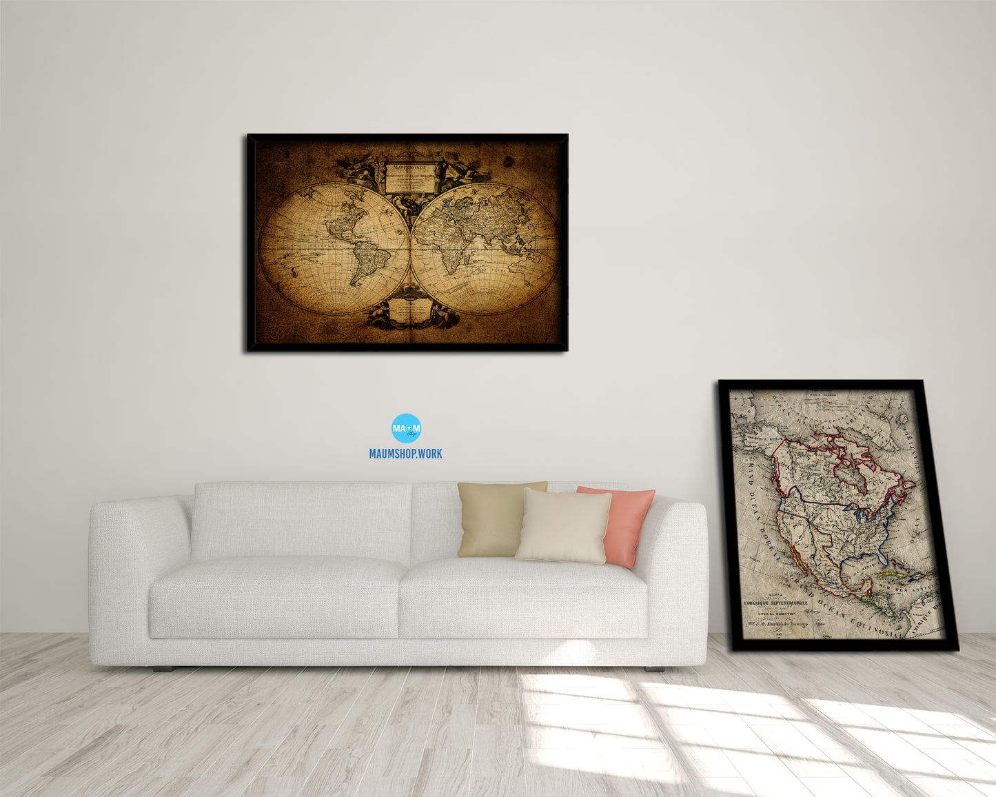 World 1752 Historical Map Framed Print Art Wall Decor Gifts