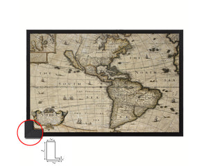 America Greenland John Speed London 1627 Historical Map Framed Print Art Wall Decor Gifts