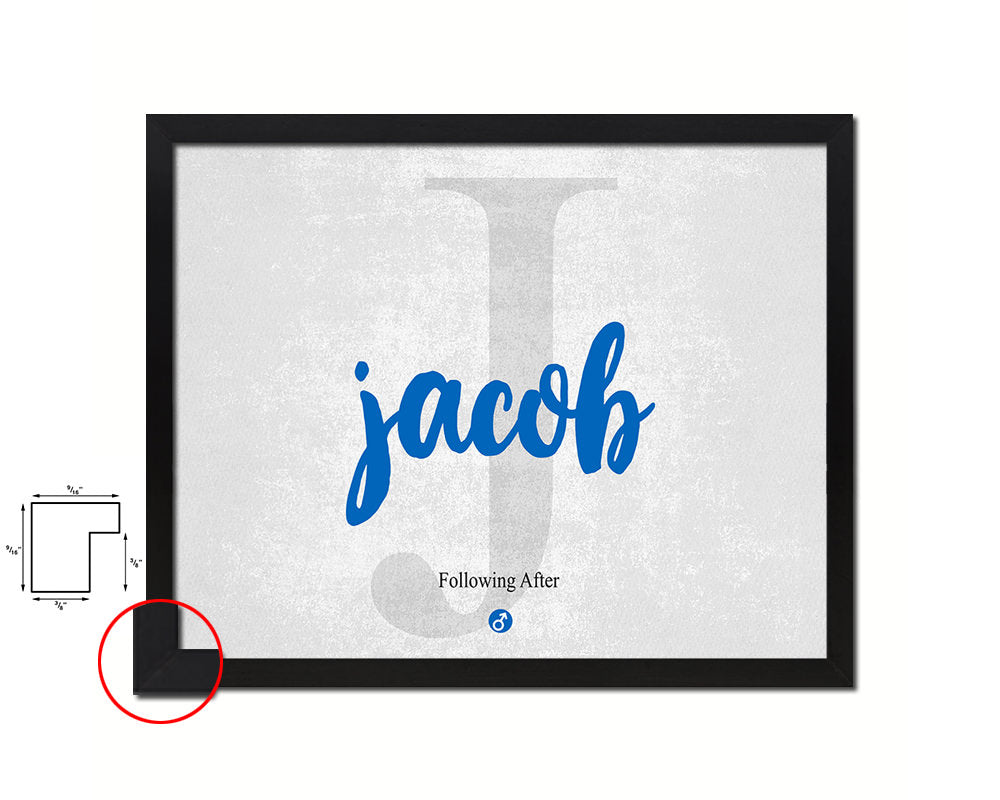 Jacob Personalized Biblical Name Plate Art Framed Print Kids Baby Room Wall Decor Gifts