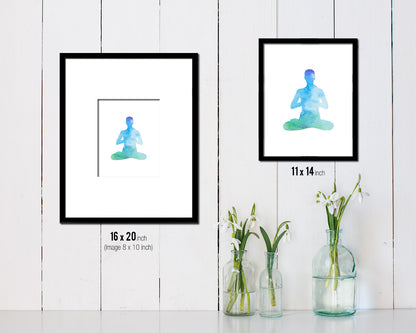 Easy Pose Sukhasana Yoga Wood Framed Print Wall Decor Art Gifts