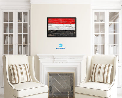 Yemen Country Wood Rustic National Flag Wood Framed Print Wall Art Decor Gifts