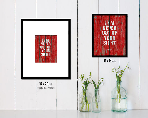 I am never out of your sight, Psalm 139:3 Quote Framed Print Home Decor Wall Art Gifts