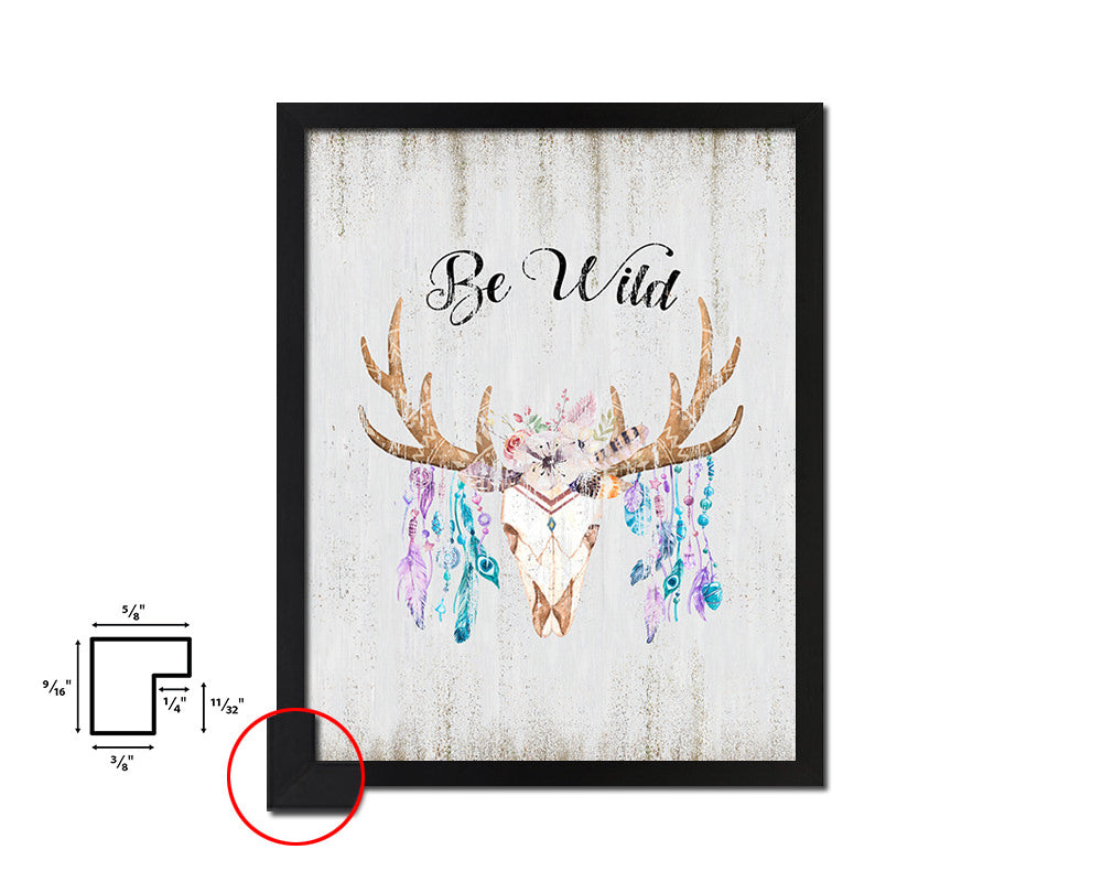 Be Wild Quote Wood Framed Print Wall Decor Art