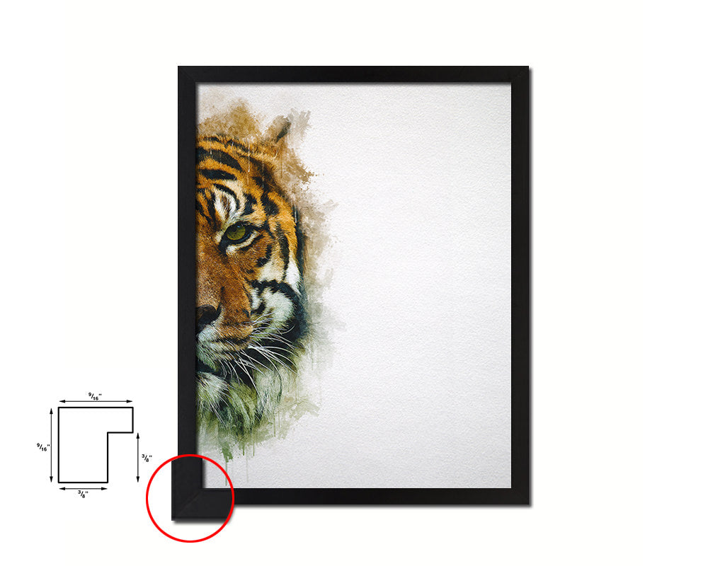 Tiger Animal Painting Print Framed Art Home Wall Decor Gifts