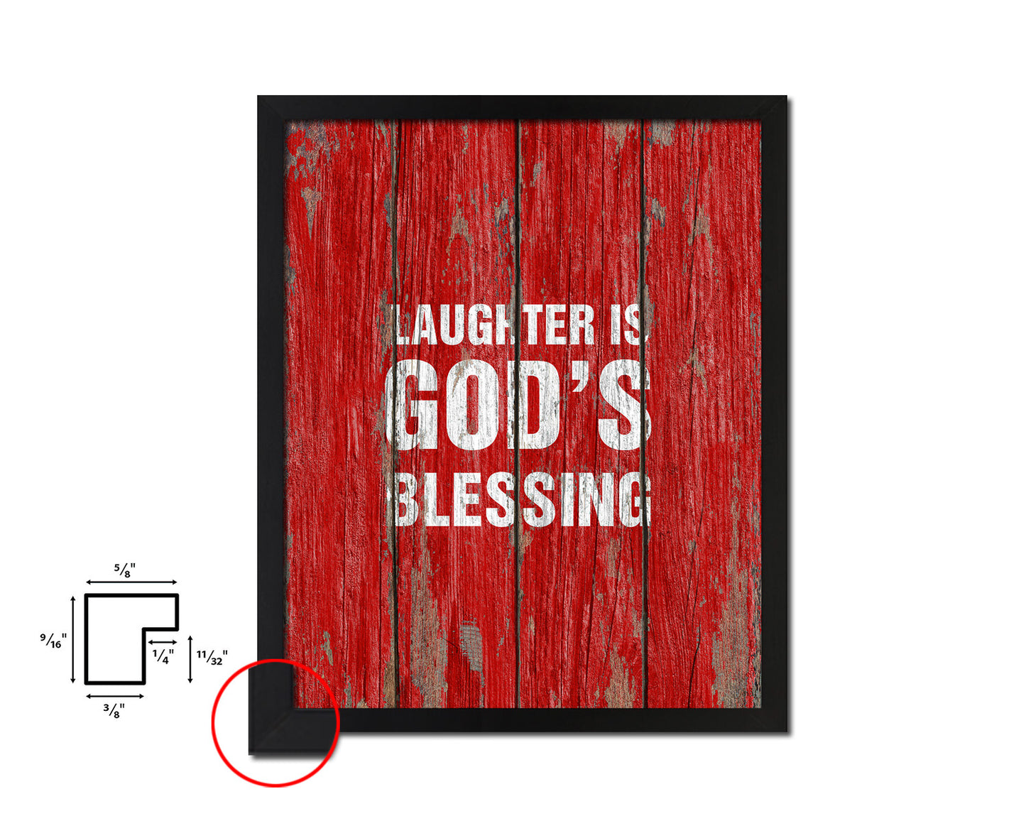 Laughter is God's blessing Quote Framed Print Home Decor Wall Art Gifts