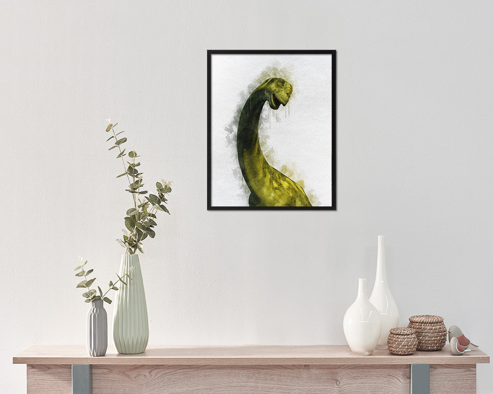 Camarasaurus Dinosaur Animal Painting Print Framed Art Home Wall Decor Gifts
