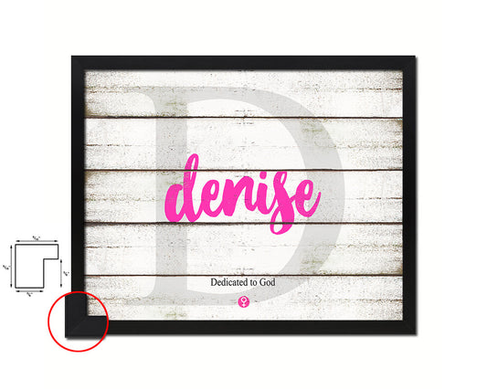 Denise Personalized Biblical Name Plate Art Framed Print Kids Baby Room Wall Decor Gifts