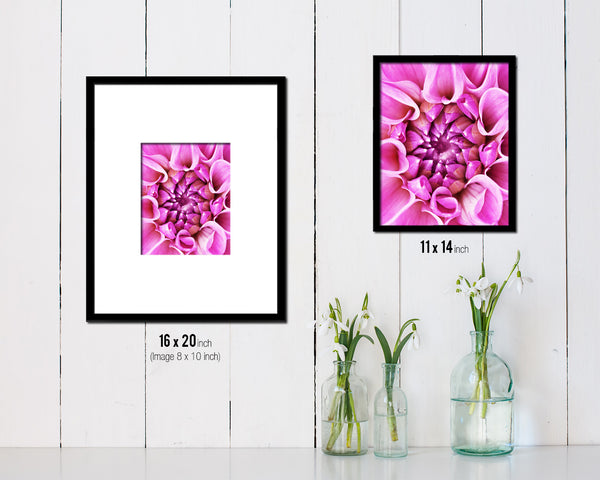 Chrysanthemum Pink Flower Wood Framed Paper Print Wall Decor Art Gifts