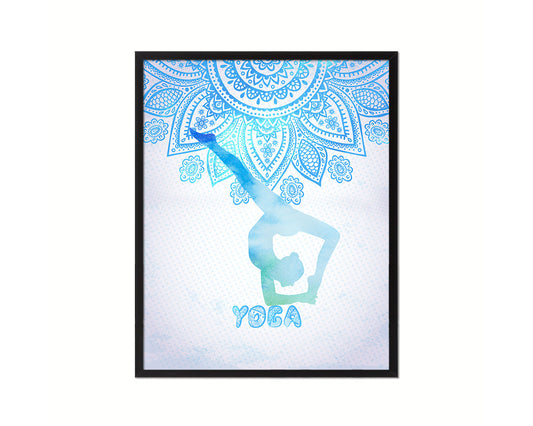 Gymnastic yoga Eka Pada Viparita Dandasana Yoga Wood Framed Print Wall Decor Art Gifts