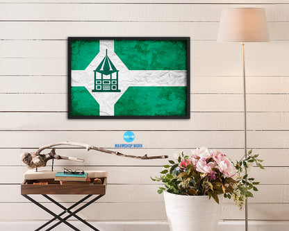 Milford City Connecticut State Vintage Flag Wood Framed Prints Decor Wall Art Gifts