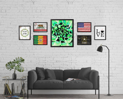 Chrysanthemum Green Flower Wood Framed Paper Print Wall Decor Art Gifts