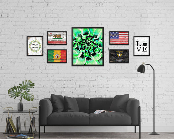 Chrysanthemum Green Flower Wood Framed Paper Print Wall Decor Art Gifts