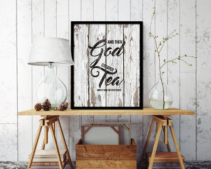 And then god created and it was so very good Quote Wood Framed Print Home Decor Wall Art Gifts