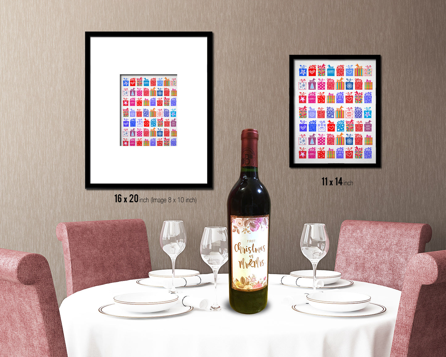 Christmas Gift Color Box Holiday Season Gifts Wood Framed Print Home Decor Wall Art