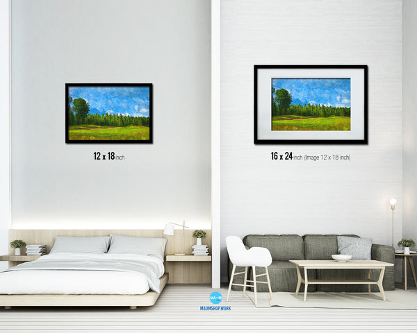 Finland Golf Courses Artwork Painting Print Art Wood Framed Wall Decor Gifts