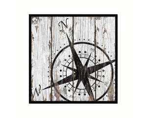 Compass Nautical Wood Framed Gifts Ocean Beach Fishing Home Decor Wall Art Prints