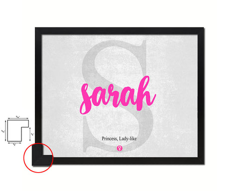 Sarah Personalized Biblical Name Plate Art Framed Print Kids Baby Room Wall Decor Gifts