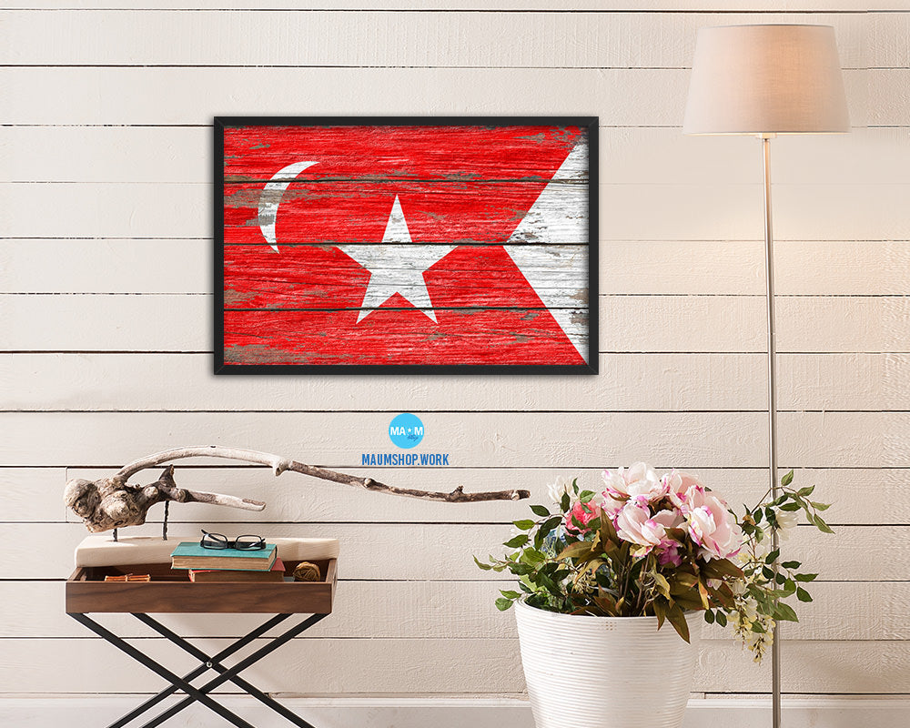 South Carolina Secession US Historical Civil War Wood Rustic Flag Framed Print Art