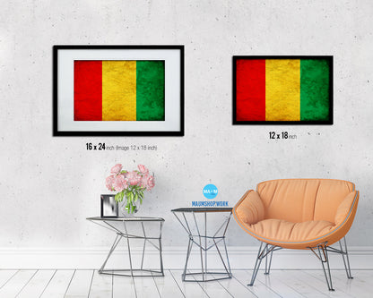 Guinea Country Vintage Flag Wood Framed Print Wall Art Decor Gifts