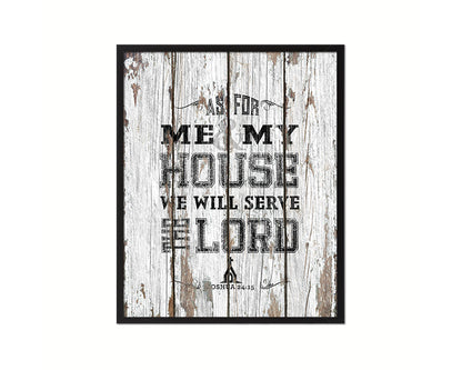 As for me & my house, we will serve the Lord Quote Wood Framed Print Home Decor Wall Art Gifts