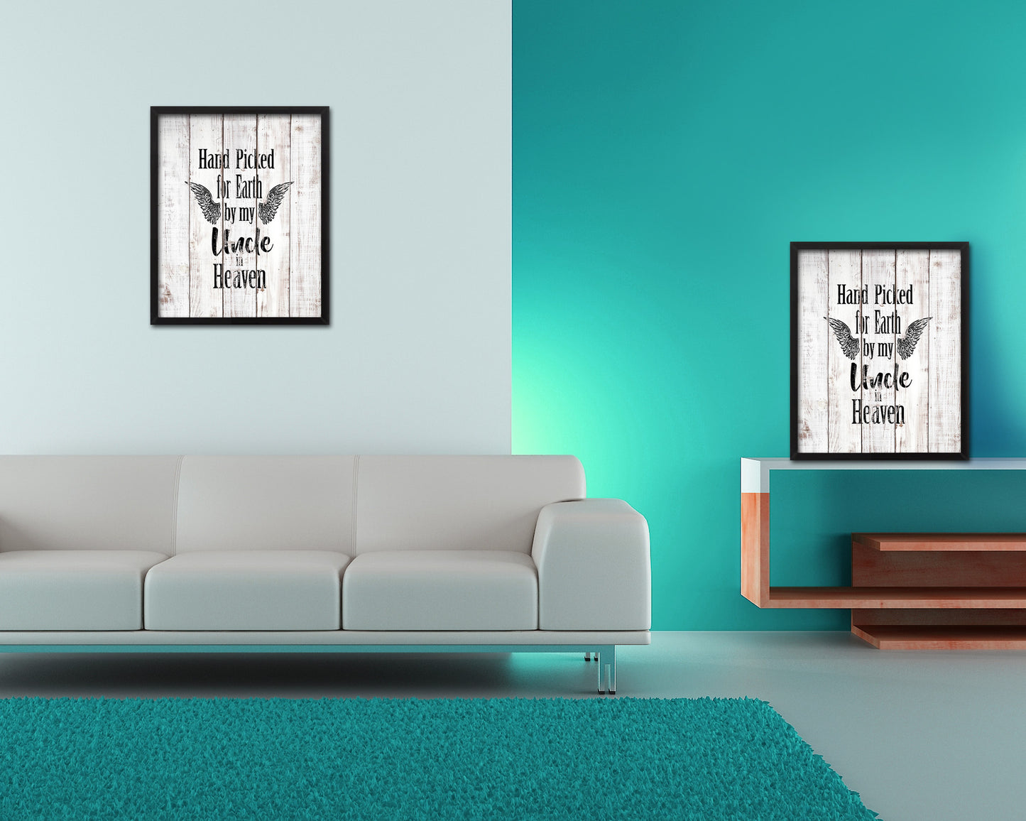 Hand picked for earth by our uncle in heaven Quote Framed Print Wall Art Decor Gifts