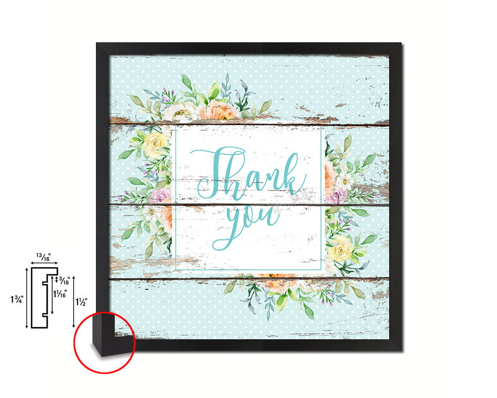 Thank you Quote Framed Print Home Decor Wall Art Gifts