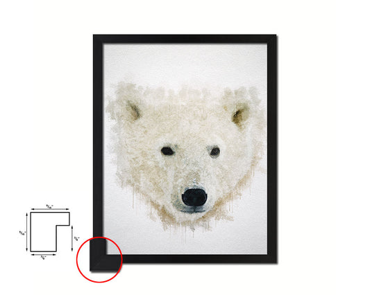 Polar Animal Painting Print Framed Art Home Wall Decor Gifts